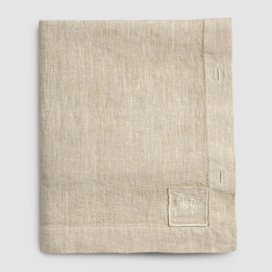 Lyxig modulfärgad linneduk med knapphål och 12 knappar - Medelhavet Viadurini