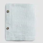 Lyxig modulfärgad linneduk med knapphål och 12 knappar - Medelhavet Viadurini