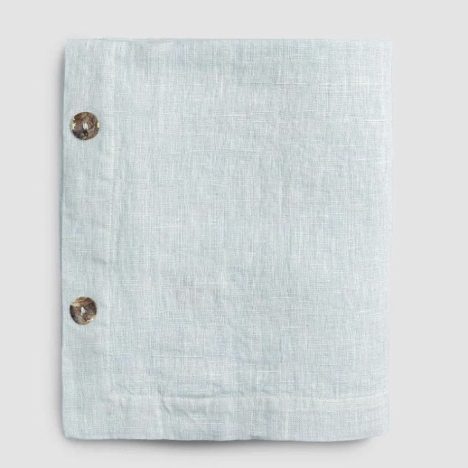 Lyxig modulfärgad linneduk med knapphål och 12 knappar - Medelhavet Viadurini