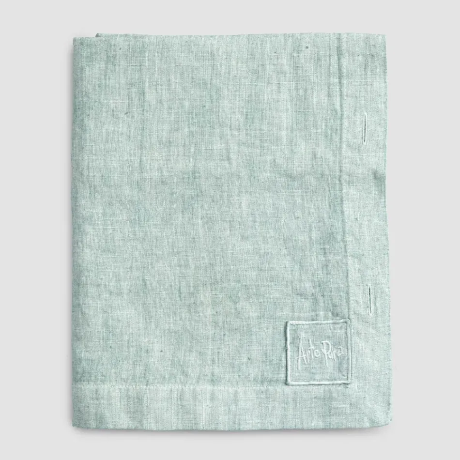 Lyxig modulfärgad linneduk med knapphål och 12 knappar - Medelhavet Viadurini