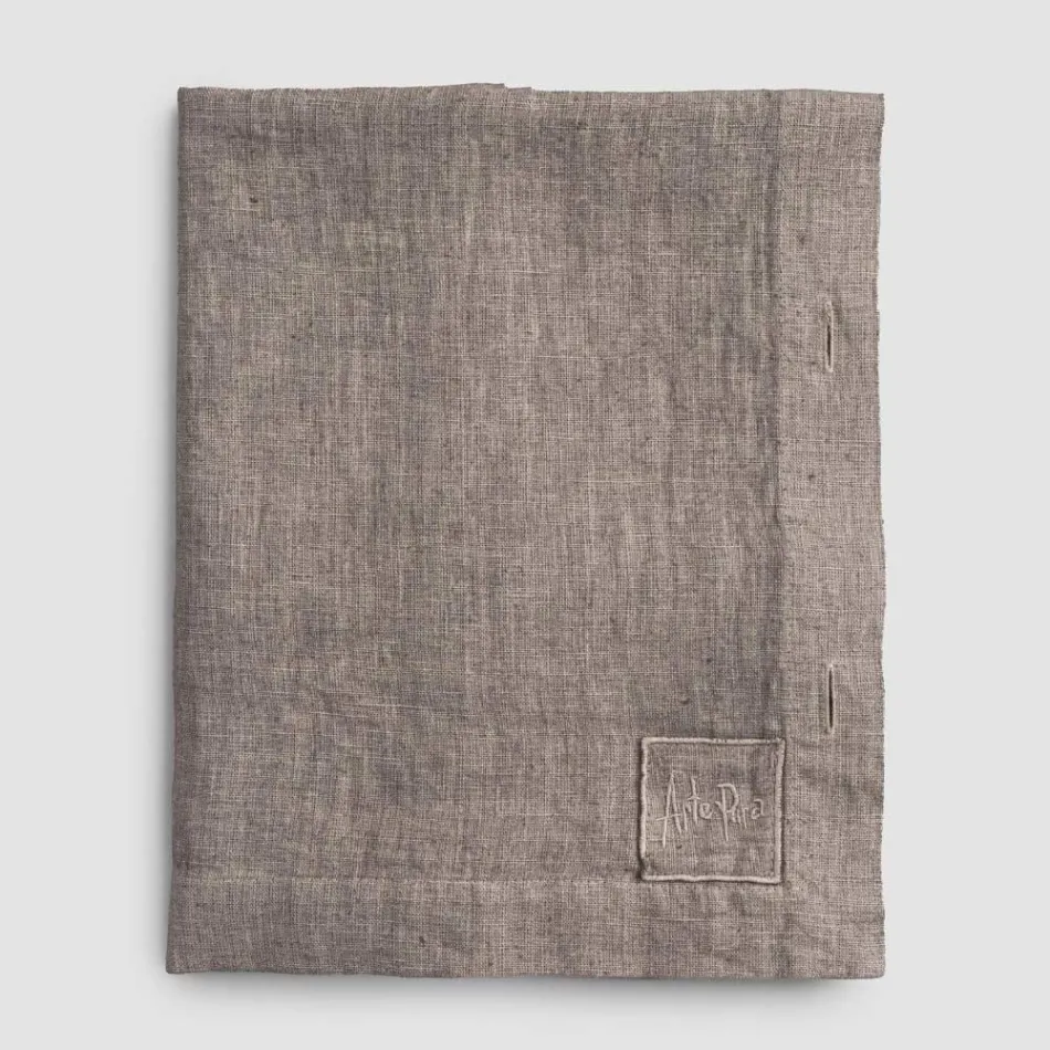 Lyxig modulfärgad linneduk med knapphål och 12 knappar - Medelhavet Viadurini