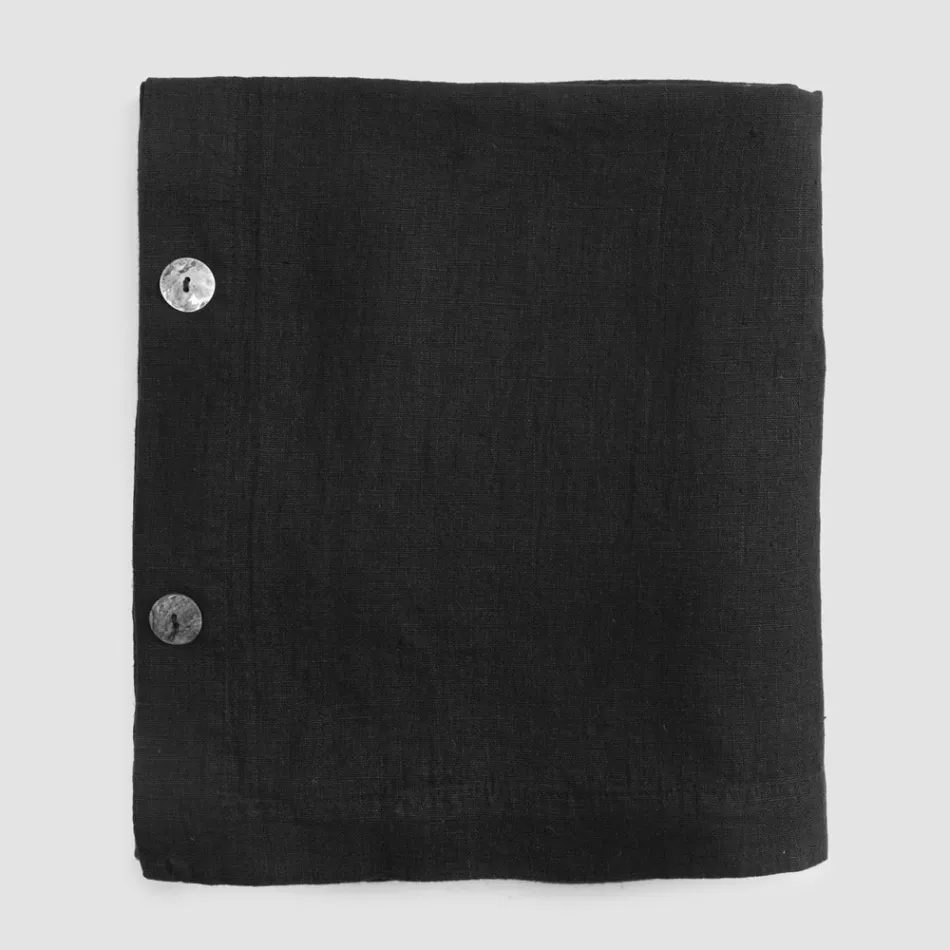 Lyxig modulfärgad linneduk med knapphål och 12 knappar - Medelhavet Viadurini