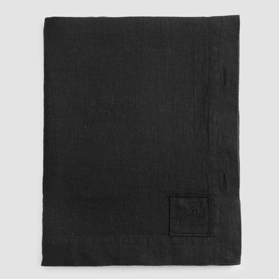 Lyxig modulfärgad linneduk med knapphål och 12 knappar - Medelhavet Viadurini