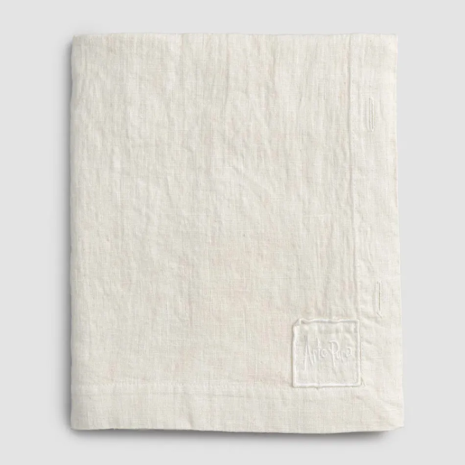 Lyxig modulfärgad linneduk med knapphål och 12 knappar - Medelhavet Viadurini