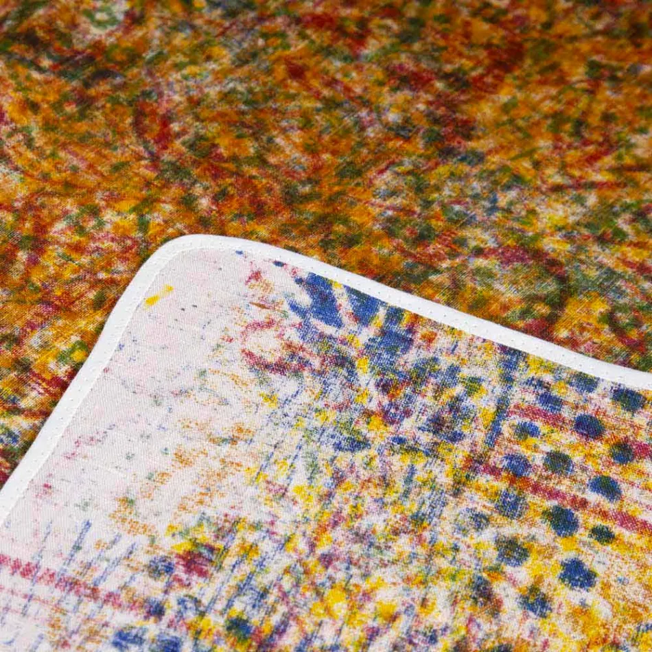 Italiensk tillverkad bordsduk av hög kvalitet i handtryckt bomull - varumärken Viadurini