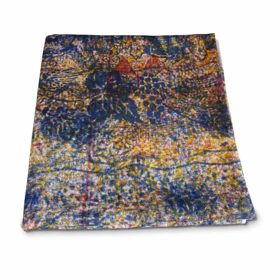 Italiensk tillverkad bordsduk av hög kvalitet i handtryckt bomull - varumärken Viadurini