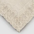 Beige linne fyrkantig duk med Artisan Luxury Farnese spets - Kippel Viadurini