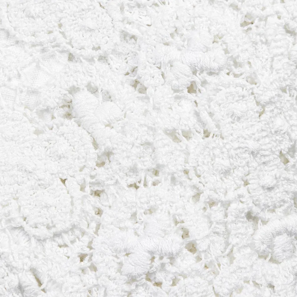 Rektangulär bordsduk i linne och bomullsspets italiensk lyxdesign - Olimpia Viadurini