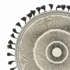 Rund frukostunderlägg i jute med svarta fransar 12 delar - Casside Viadurini