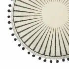 Rund frukostunderlägg i jute med svarta Pom Poms 12 delar - Casside Viadurini