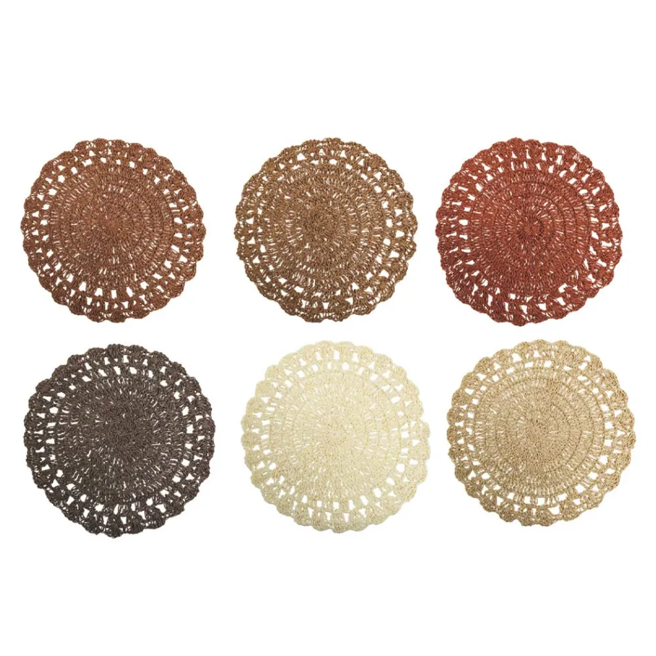 Rund bordstable Virkad bordstablett Olika färger 12 delar - Punzolo Viadurini