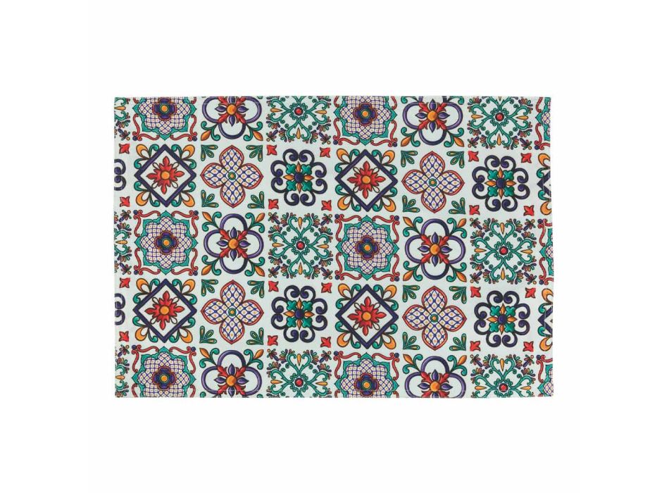 Amerikanska bordstabletter i polyester med dubbla ansiktsdekorationer 12 st - Aztecasq Viadurini