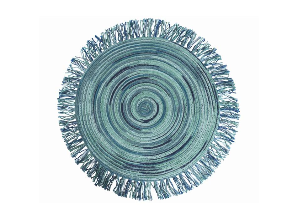 Amerikansk rund färgad polyester bordstablett med fransar 12 st - Ariest Viadurini