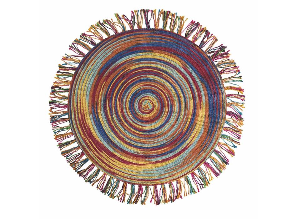 Amerikansk rund färgad polyester bordstablett med fransar 12 st - Ariest