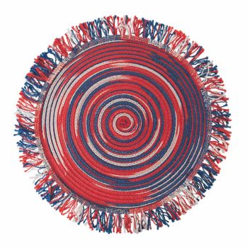 Amerikansk rund färgad polyester bordstablett med fransar 12 st - Ariest