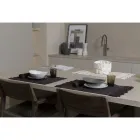 Linneservetter med svarta eller smörkristaller, 6 stycken italiensk lyx - Prezio Viadurini