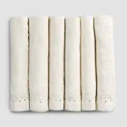 Linneservetter med svarta eller smörkristaller, 6 stycken italiensk lyx - Prezio Viadurini