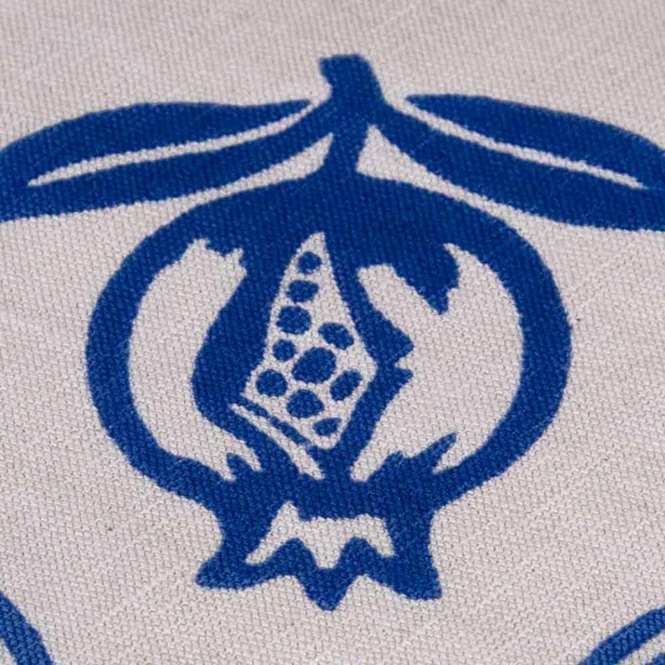 Servett i blandat linne med handtryckt unikt stycke tillverkat i Italien - varumärken Viadurini