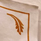 Servett i blandat linne med handtryckt unikt stycke tillverkat i Italien - varumärken Viadurini