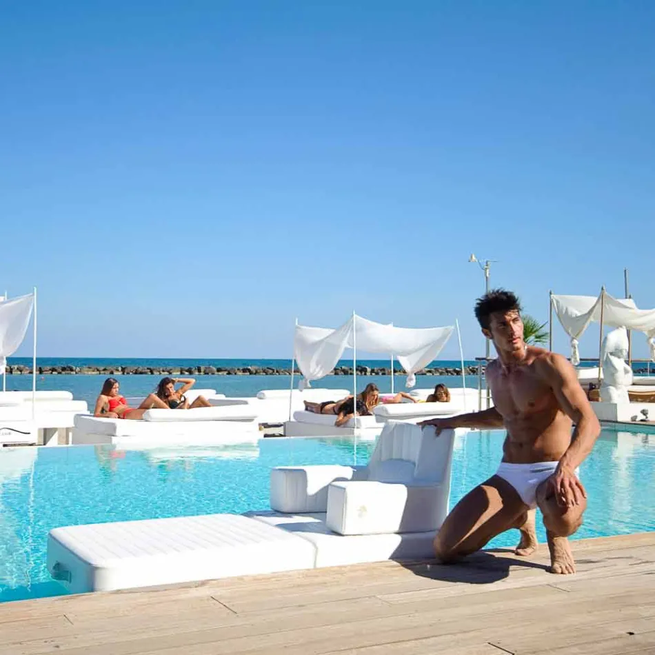 Trona flytande stol vit design gjort i Italien Viadurini