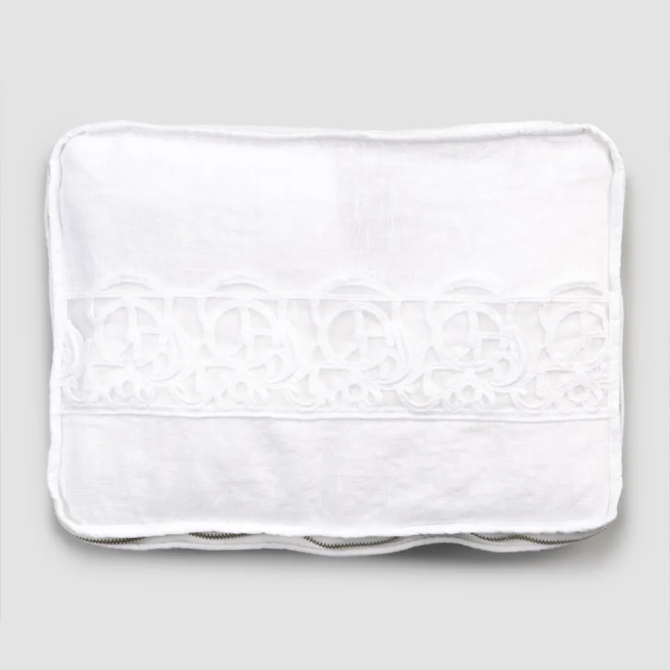 Stort resväska i linne med italiensk lyxig sinergiaspets - Randall Viadurini