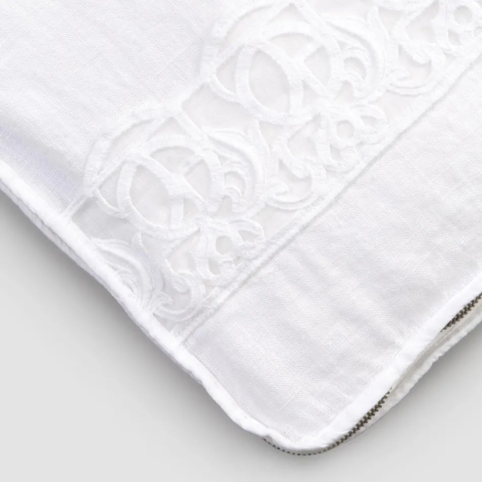 Stort resväska i linne med italiensk lyxig sinergiaspets - Randall Viadurini