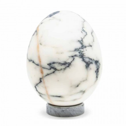 Medium äggdekor i Paonazzo marmor Elegant design tillverkad i Italien - Olimo Viadurini