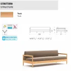 Varaschin Bali modern 3-sits utomhus soffa i solid teak trä Viadurini