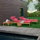 Varaschin Barcode solstolare med utomhushjul i teak trä Viadurini