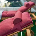 Varaschin Barcode solstolare med utomhushjul i teak trä Viadurini