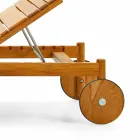 Varaschin Barcode solstolare med utomhushjul i teak trä Viadurini