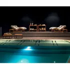 Varaschin Streckkod samtida trädgårdsbädd / inomhus teak Viadurini