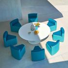 Varaschin Big In & Out trädgårdsbord + 8 moderna designfåtöljer Viadurini