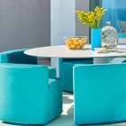 Varaschin Big In & Out trädgårdsbord + 8 moderna designfåtöljer Viadurini