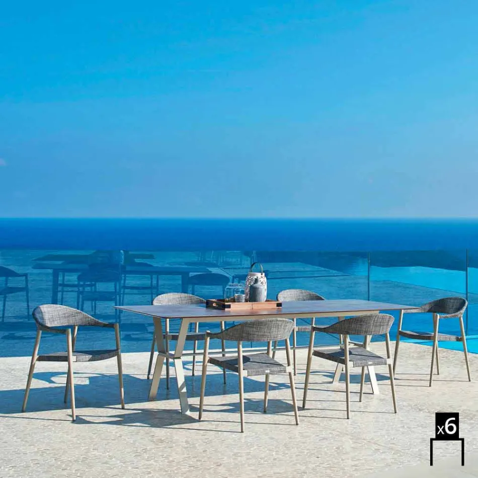 Varaschin Clever stol av modern design trädgård, 6 st Viadurini