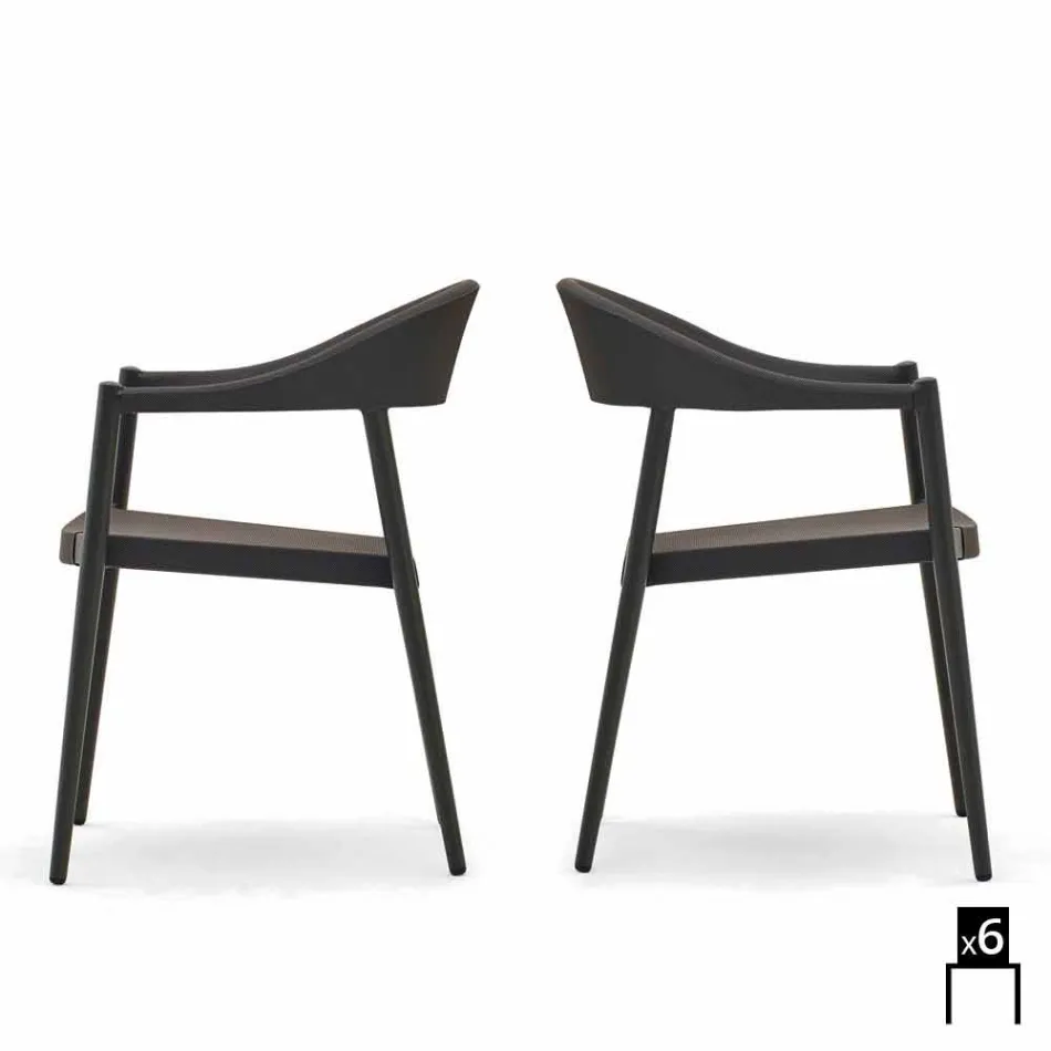 Varaschin Clever stol av modern design trädgård, 6 st Viadurini