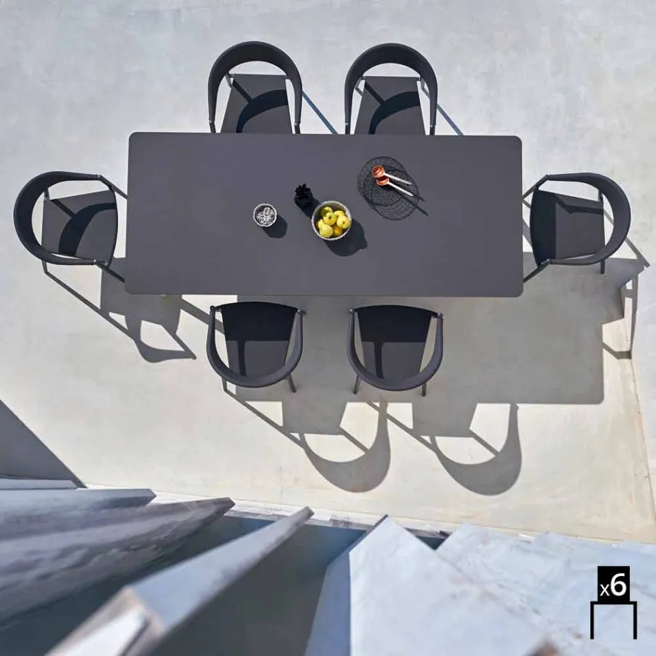 Varaschin Clever stol av modern design trädgård, 6 st Viadurini