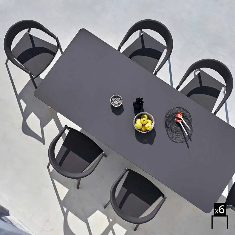 Varaschin Clever stol av modern design trädgård, 6 st Viadurini