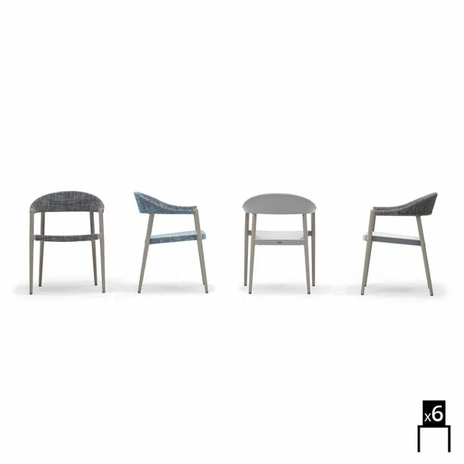 Varaschin Clever stol av modern design trädgård, 6 st Viadurini