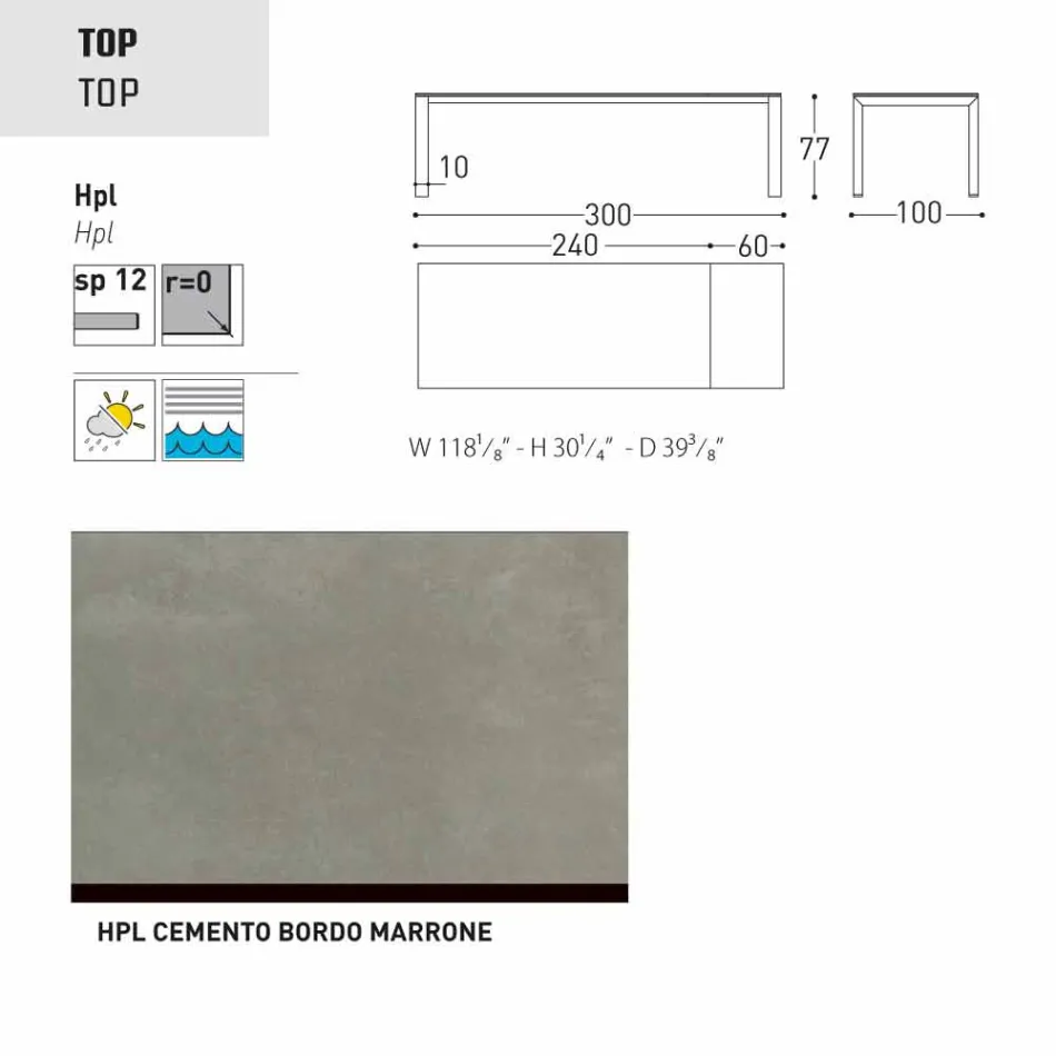 Varaschin Dolmen trädgårdsbordet utdrag upp till 380 cm Viadurini