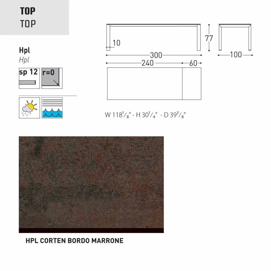 Varaschin Dolmen trädgårdsbordet utdrag upp till 380 cm Viadurini