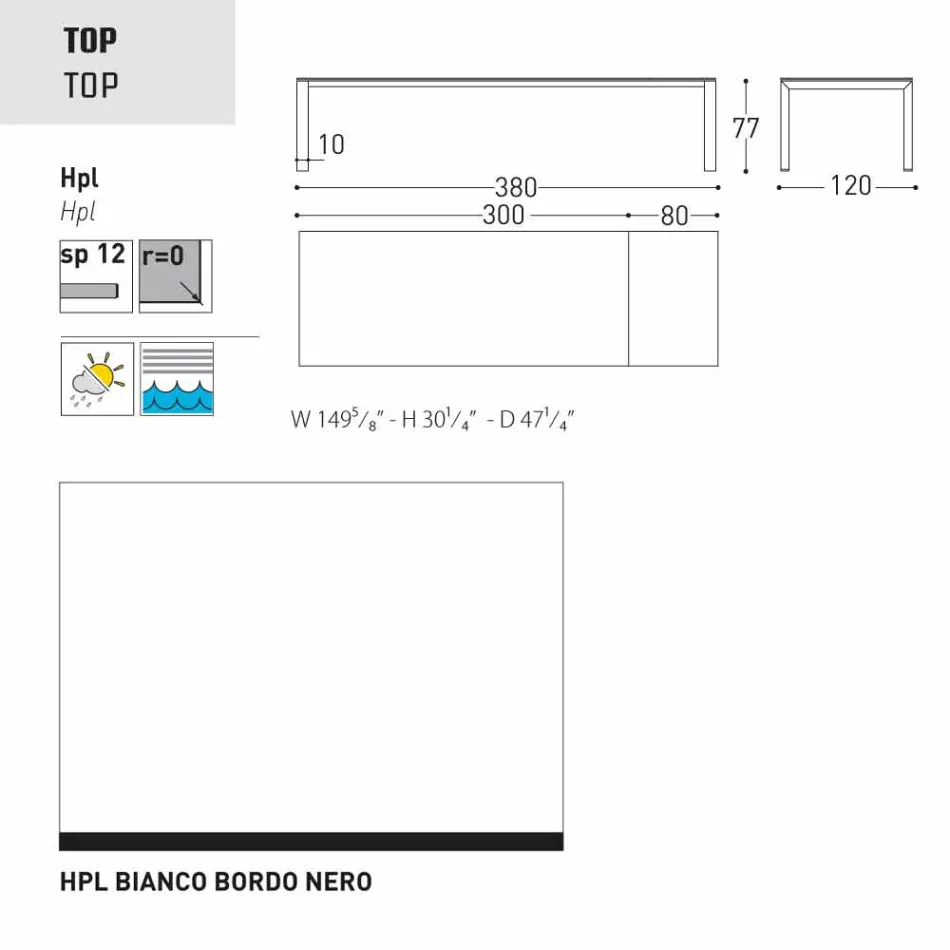 Varaschin Dolmen trädgårdsbordet utdrag upp till 380 cm Viadurini