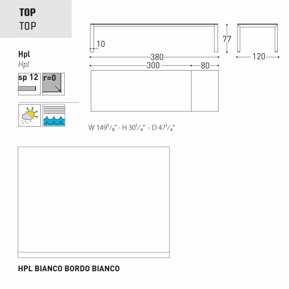 Varaschin Dolmen trädgårdsbordet utdrag upp till 380 cm Viadurini