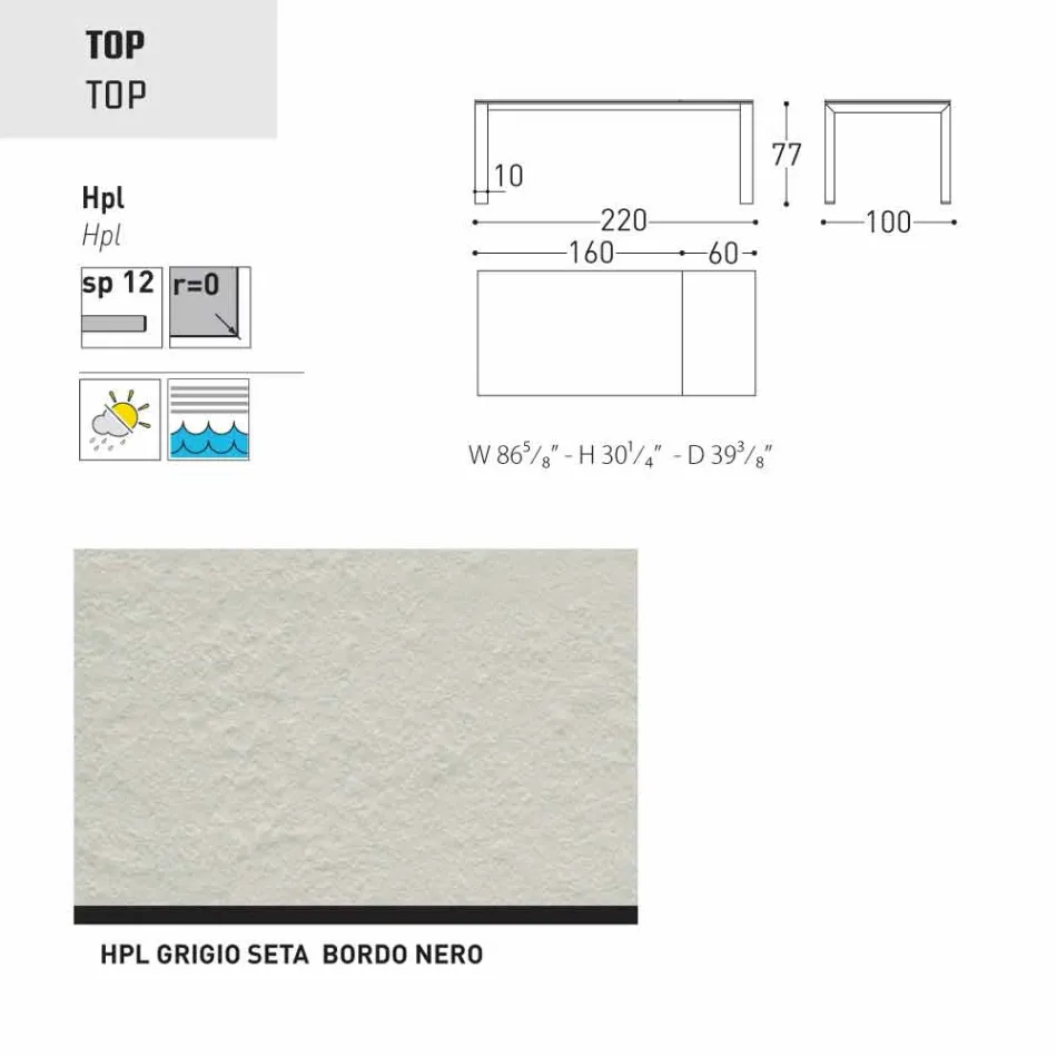 Varaschin Dolmen trädgårdsbordet utdrag upp till 380 cm Viadurini