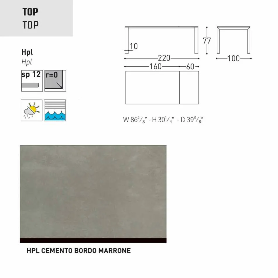 Varaschin Dolmen trädgårdsbordet utdrag upp till 380 cm Viadurini