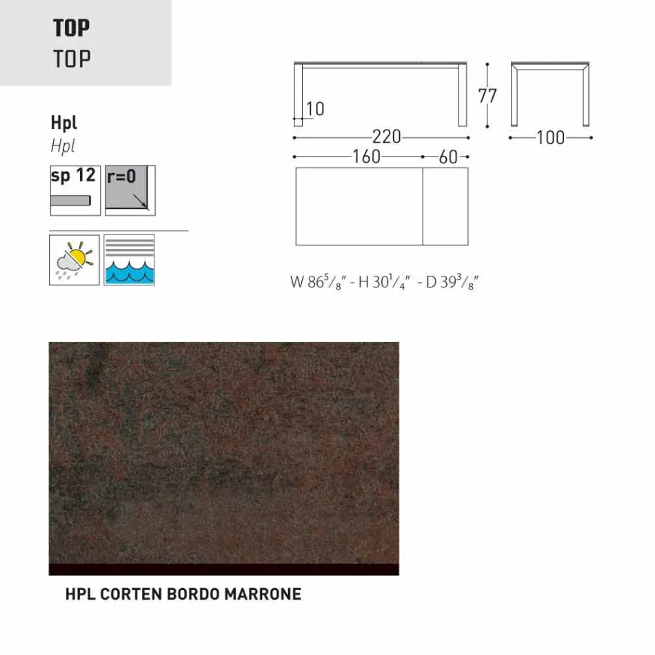 Varaschin Dolmen trädgårdsbordet utdrag upp till 380 cm Viadurini