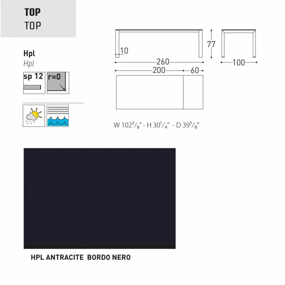 Varaschin Dolmen trädgårdsbordet utdrag upp till 380 cm Viadurini