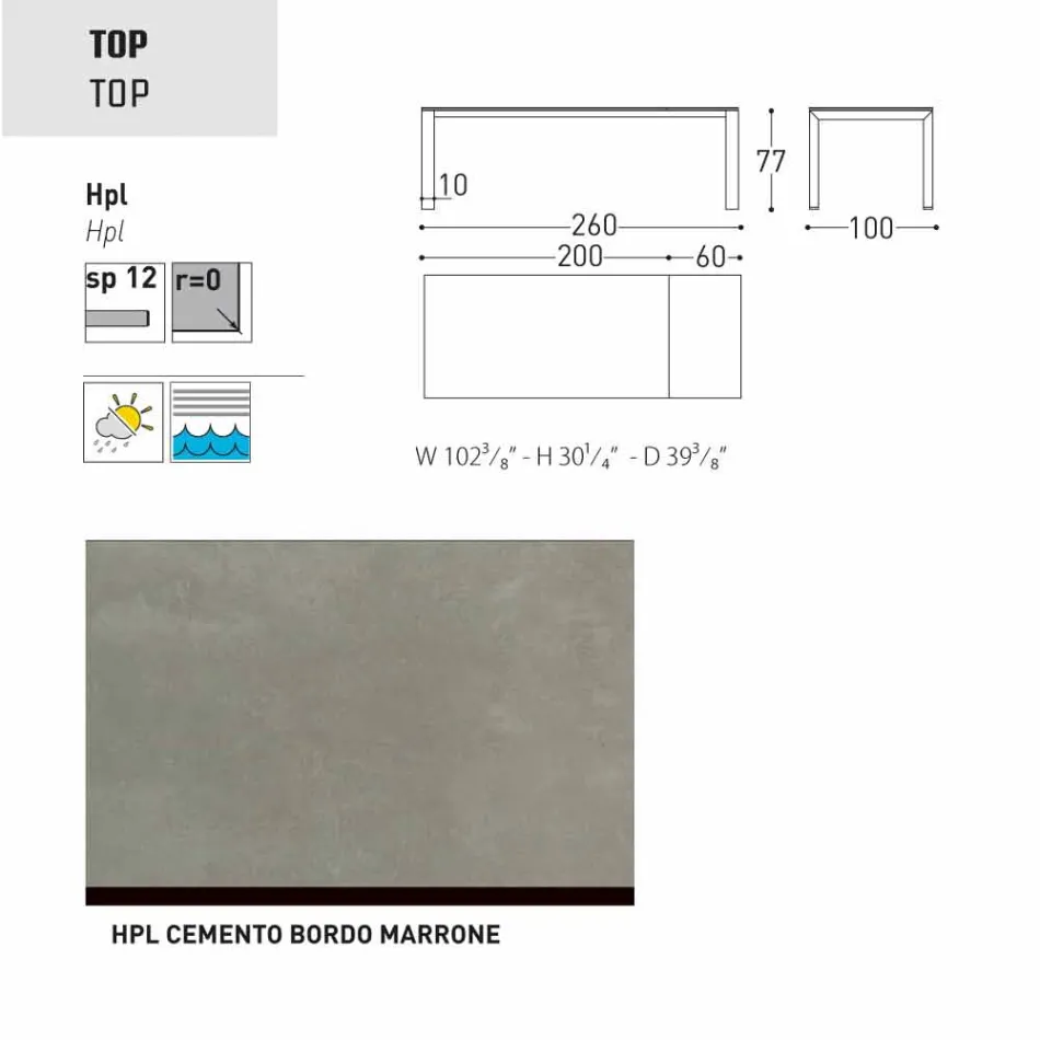 Varaschin Dolmen trädgårdsbordet utdrag upp till 380 cm Viadurini