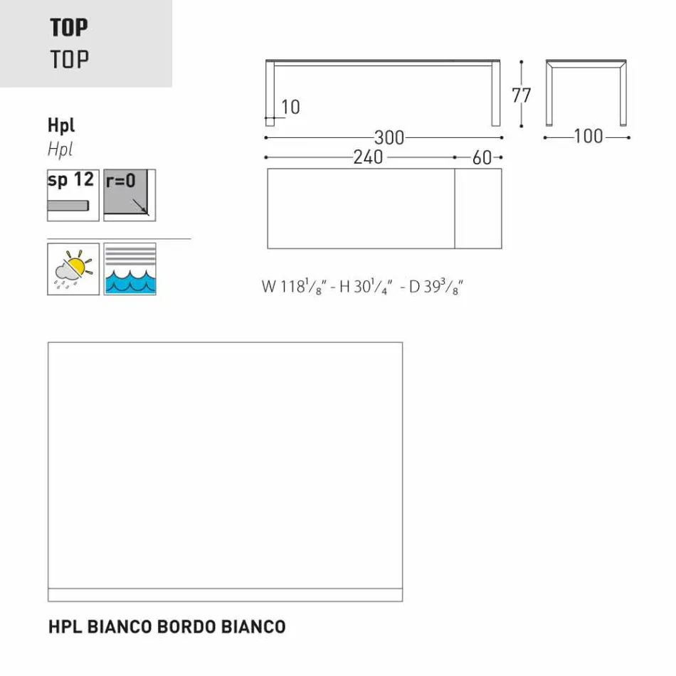 Varaschin Dolmen trädgårdsbordet utdrag upp till 380 cm Viadurini