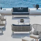 Varaschin Emma modern tvåsitsad stoppad trädgårdssoffa Viadurini